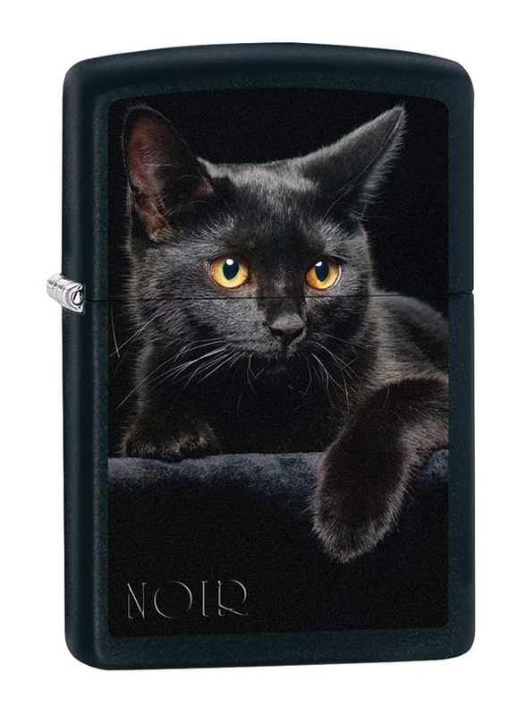 

Zippo 76491 Black Cat Pocket Lighter, Black Matte