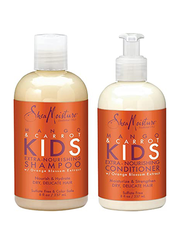 

Shea Moisture Kids Mango Carrot Extra Nourishing Shampoo & Conditioner for All Hair Types, 237ml