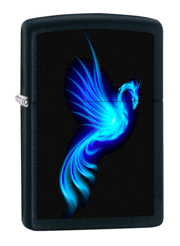 

Zippo Phoenix Lighter, 76524, Black Matte/Blue