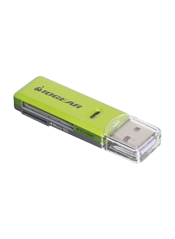 

Iogear SD/MicroSD/MMC Card Reader/Writer, GFR204SD, Green