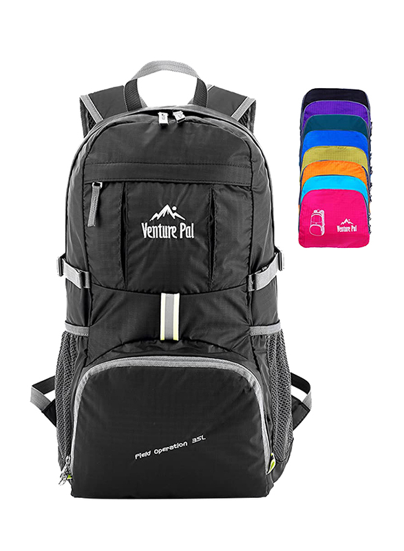 

Venture Pal Lightweight Packable Durable Travel Hiking Backpack Daypack, Black
