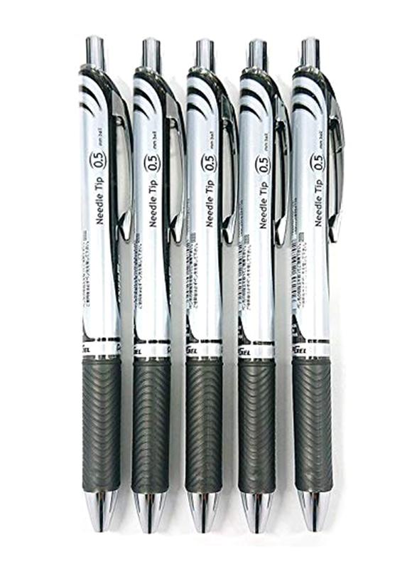

Pentel 5-Piece EnerGel Deluxe RTX Retractable Liquid Gel Pen, 0.5mm, Black