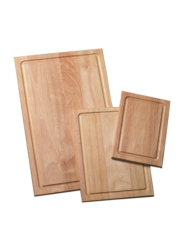 

Farberware 3-Piece Wood Cutting Board Set with Drip Groove, Brown
