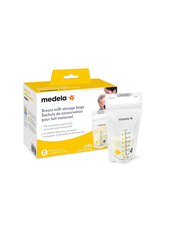 

Medela Breast Milk Storage Bags, 180ml, 100 Pieces, Clear