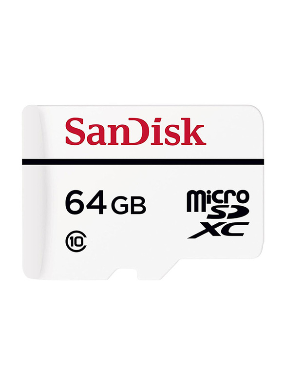 

SanDisk 64GB High Endurance Video Monitoring Class 10 Micro SDXC Memory Card with Adapter, White