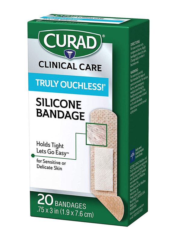 

Curad Truly Ouchless Silicone Adhesive Bandages, 20 Pieces