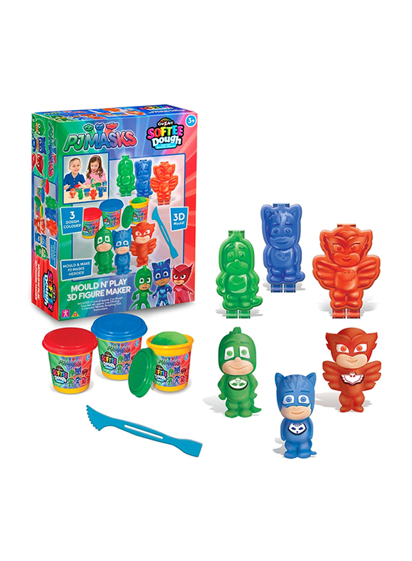 

Cra-Z-Art PJ Masks Softee Dough with Mould N Play 3D Maker Action Figure, 10 Pieces, Ages 3+