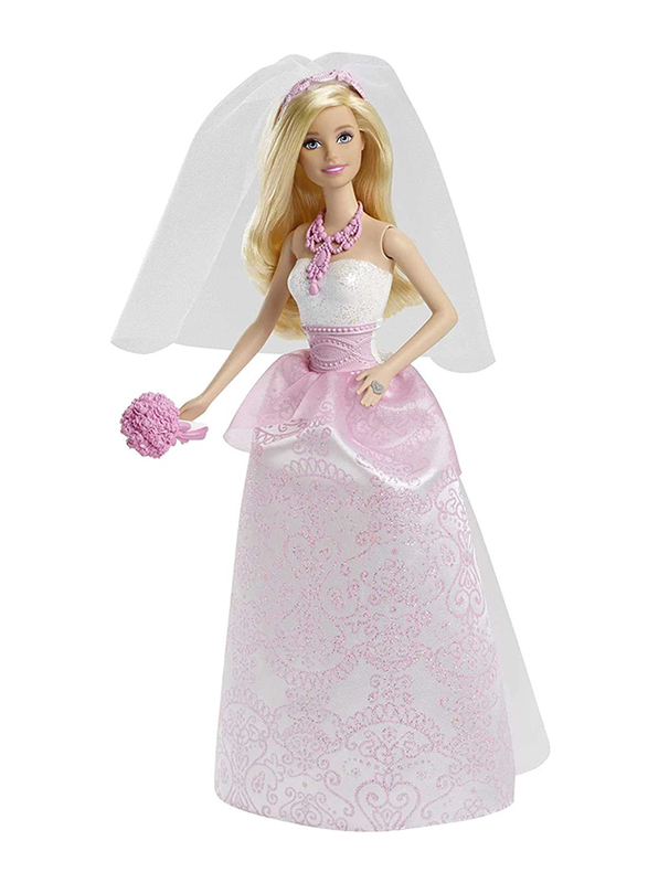 

Barbie Bride Doll Gown with Veil and Bouquet, Ages 3+, Multicolour