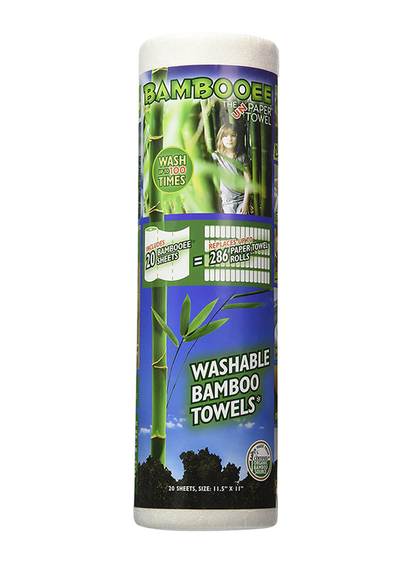 

Bambooee Reusable Bamboo Hand Towel Roll, 20 Sheets, Beige