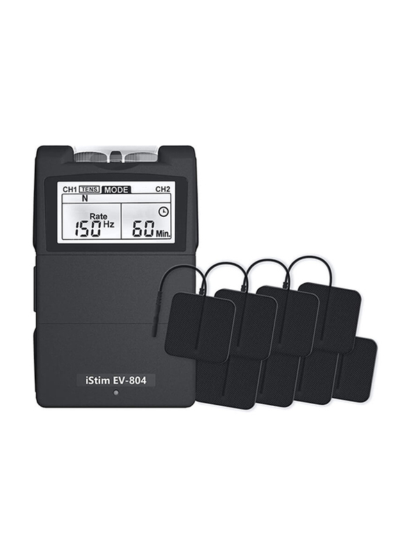 

iStim Tens Ems 2 Channel Rechargeable Combo Back Pain Relief Machine, EV804, Black
