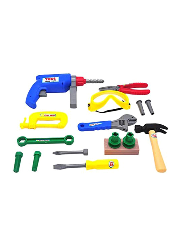 

Little Treasures Jr. Builder Deluxe Tool Series Pretend Play Tool Set, 16 Pieces, Age 3+