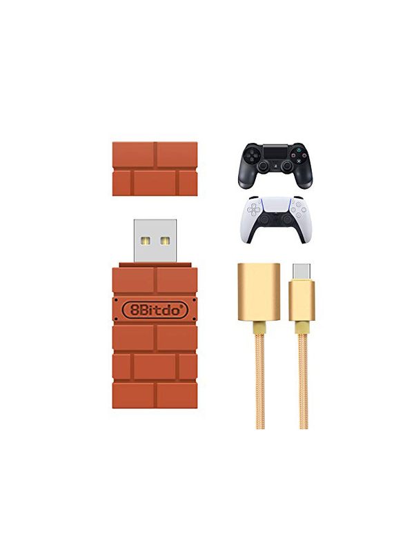 

FastSnail 8Bitdo Wireless Controller Adapter for Nintendo Switch/MacOS/Raspberry Pi/and Windows, with OTG Cable, Brown