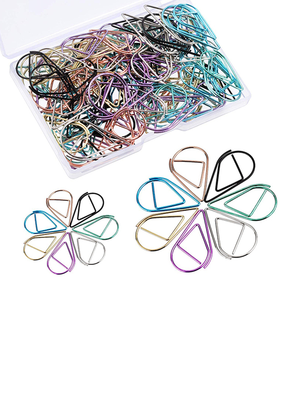

Frienda Water Drop-Shaped Paperclips, 105 Pieces, Multicolour