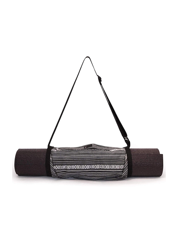 

Aurorae Yoga Mat Strap with Large Zipper Pocket, Black/White
