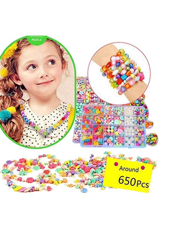 

MeGaLuv Acrylic Jewellery Making Bead Set, 650 Pieces, Ages 6+
