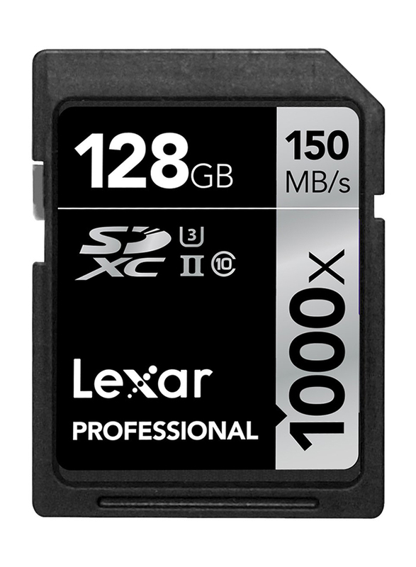 

Lexar 128GB Professional 1000x UHS-II SDXC Memory Card, Black