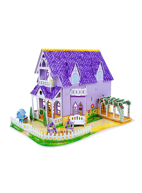 

Melissa & Doug 3D Puzzle Pretty Purple Dollhouse Building Set, 100 Pieces, Ages 6+