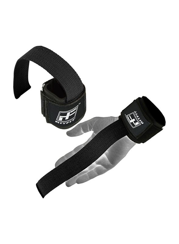 

RitFit Lifting Straps + Wrist Protector for Weightlifting, Black