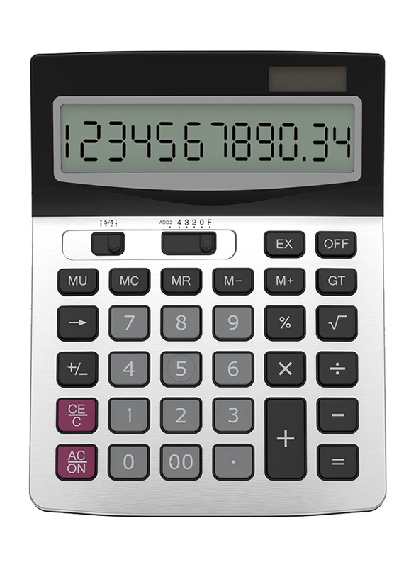 

Helect H1006 Standard Function Desktop Business Calculator, Silver/Black