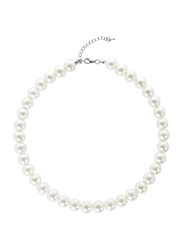 Babeyond Round Pearl Necklace for Women, 12mm, White