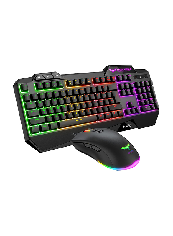 

Havit HV-KB 558 Rainbow Backlit Wired Gaming Keyboard and Mouse Set, Black