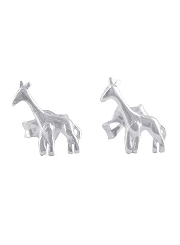 

SilverCloseOut Sterling Silver Small Giraffe Design Stud Earrings for Women with No Stone, Silver