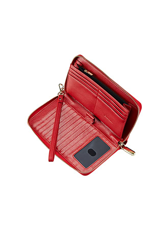 

SimpacX Chelmon Genuine Leather RFID Blocking Purse for Women, Red