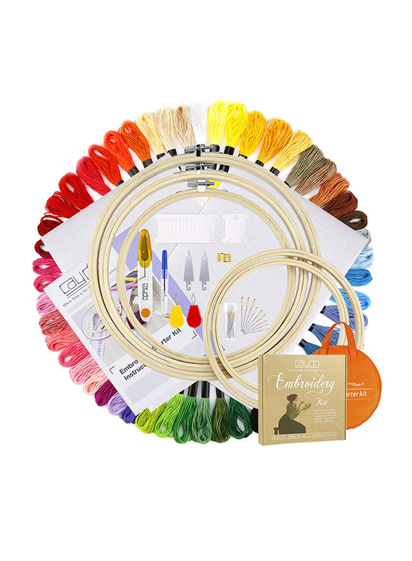 

Caydo Full Range of Embroidery Starter Kit Including Instructions for Beginners, Multicolour