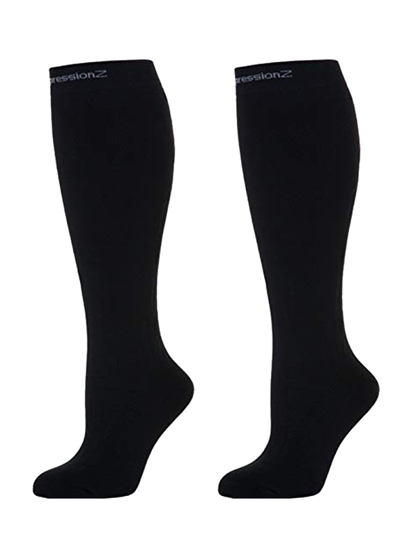 

CompressionZ Knee High Compression Socks with 20-30 mmHg, XL, Black