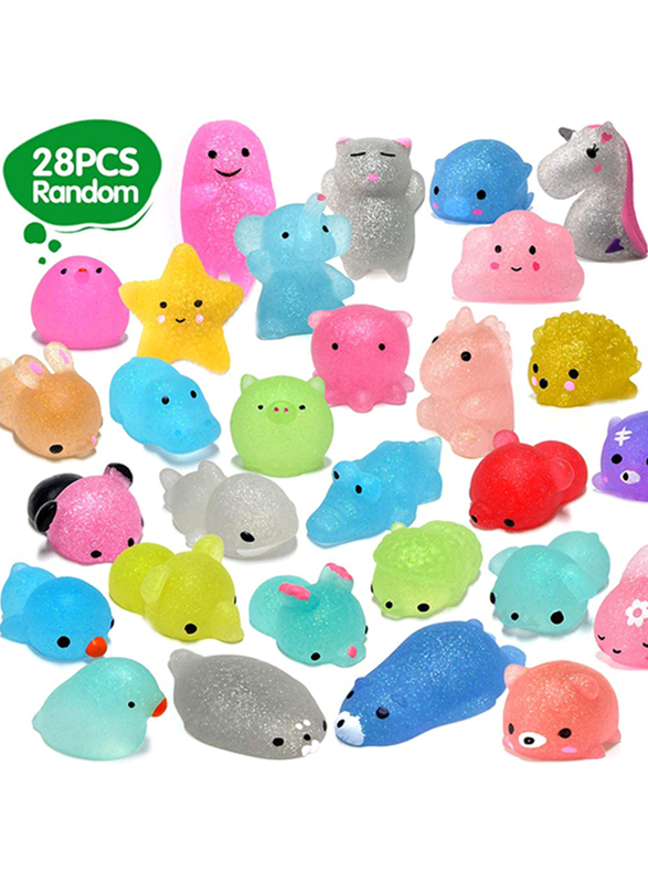 

Orwine Glittery Animal Shaped Mochi Squishy Toy, 28 Pieces, Ages 3+ Multicolour