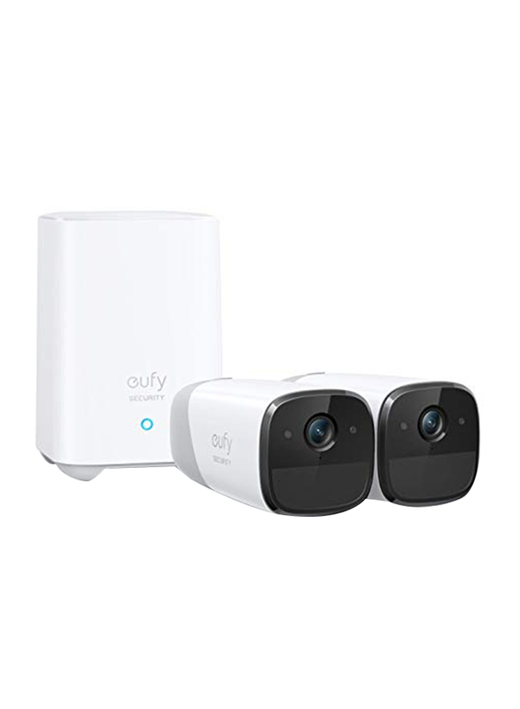 

Eufy 2 Wireless 1080p Home Security Camera System with 365 Day Battery Life, White/Black