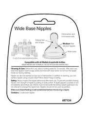 Medela Medium Flow Nipples with Wide Base, 3-12 Months, 3 Pieces, Clear