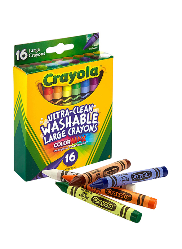 

Crayola Ultra Clean Washable Large Crayons, 16 Pieces, CY52-3281, Multicolour