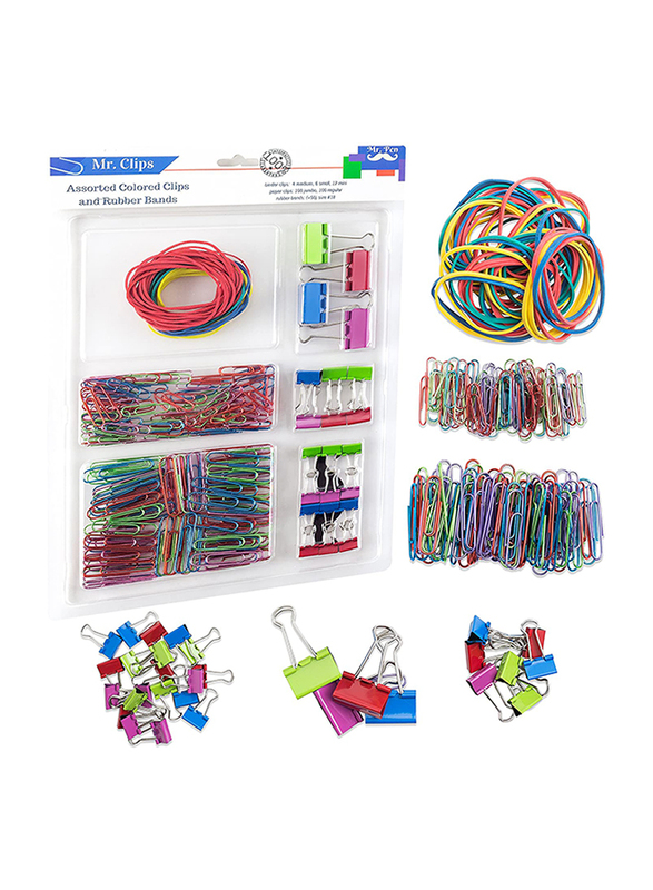

Mr. Pen Clips and Rubber Bands Set, Multicolour
