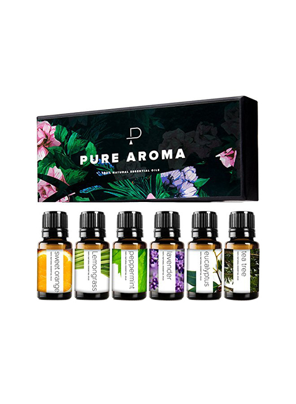 

Pure Aroma 100% Pure Therapeutic Grade Essential Oil Kit, Multicolour, 6 Pieces