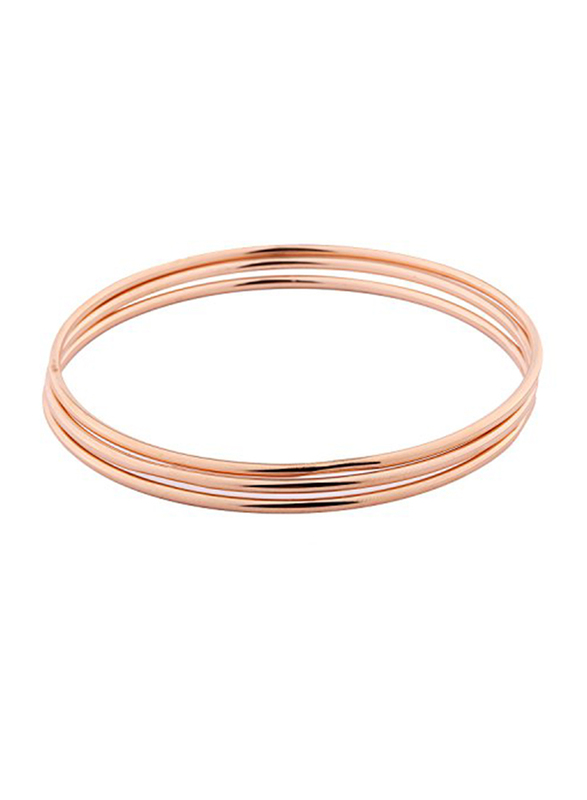 

Masop Vogu Stainless Steel Bohemian Style Bangle Set for Women with No Stone, 3 Pieces, Rose Gold