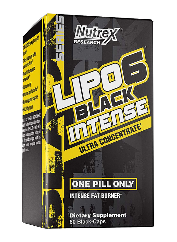 

Nutrex Research Lipo 6 Black Intense Fat Burner Ultra Concentrate Dietary Supplement, 60 Capsules