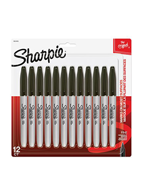 

Sharpie 12-Piece Fine Point Permanent Marker Set, Black