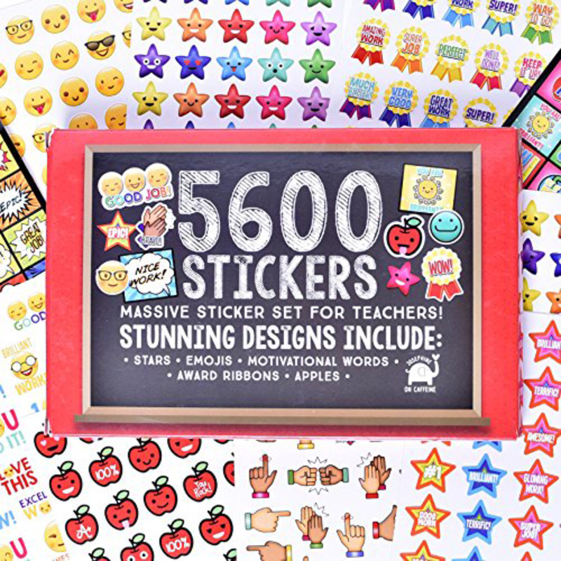 

Josephine on Caffeine 200-Sheet Teacher Stickers for Kids, Multicolour