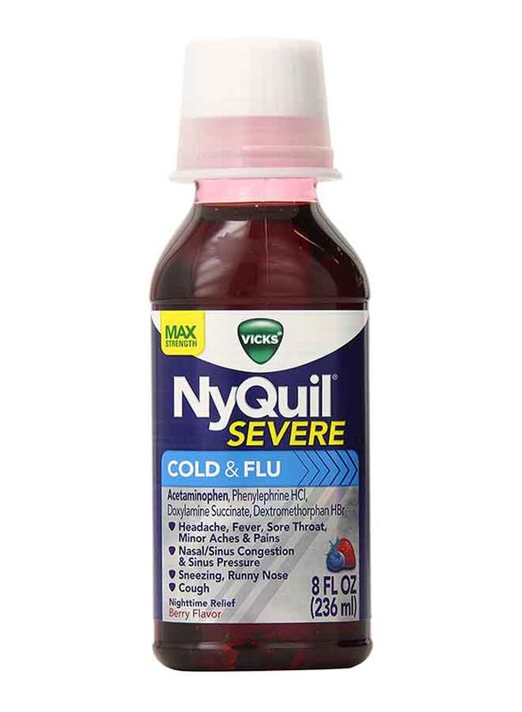 

Vicks NyQuil Severe Cold & Flu Night-time Relief Berry Liquid, 236ml