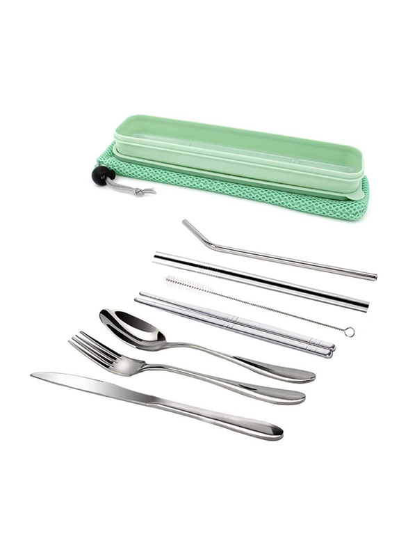

Timgou 7-Piece Flatware Set, Stainless Steel Durable Travel Cutlery Set, Green
