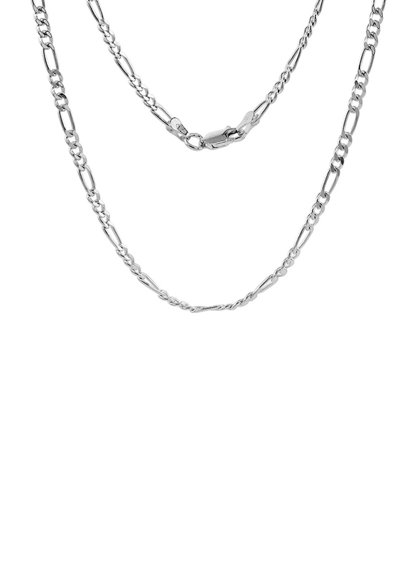 

Nyc Sterling Light Solid Sterling Silver Figaro Chain Necklace Unisex, 22-inch, Silver