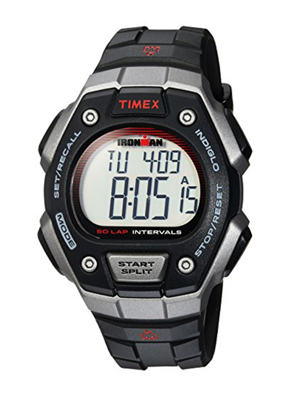 

Timex Ironman Classic 50 Digital Watch for Men with Plastic Band, TW5K85900, Grey-Black