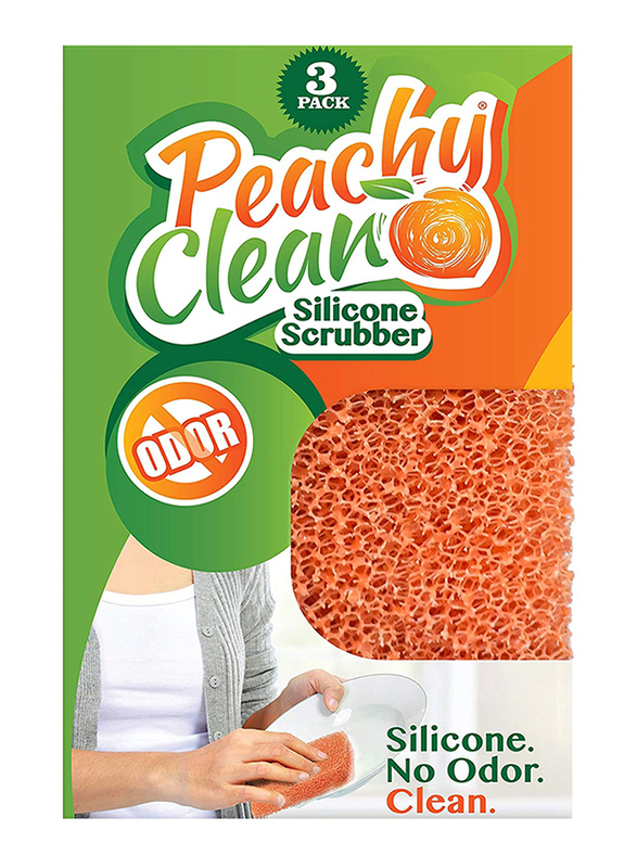 

Peachy Clean Silicone Scrubber, 3-Piece, Orange