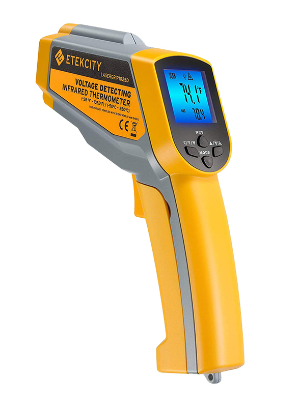 

Etekcity Lasergrip Infrared Thermometer 1025D Dual Laser Temperature Gun, Standard Size, Yellow/Grey