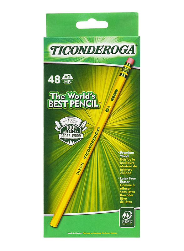 

Ticonderoga Wood-Cased Graphite Pencil, 2 HB, Yellow