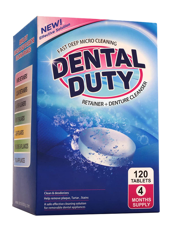 

Dental Duty Retainer and Denture Cleaning Tablets, 120 Tablets