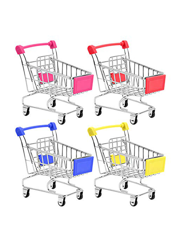 

Best supplier Mini Supermarket Shopping Hand Cart Toy, 4 Pieces, Multicolour