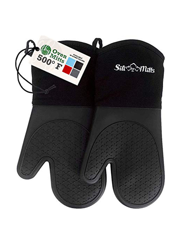 

Generic Frux Home and Yard Silicone Oven Mitts, Black
