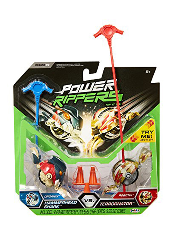 

Power Rippers Power Rippers 2 Pack Series 1 Hammerhead Shark Vs Terrornator, 7 Pieces, Ages 8+